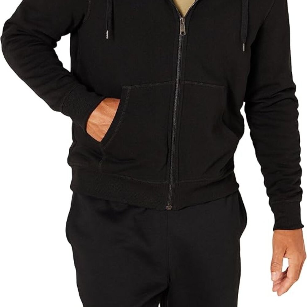 Amazon Essentials Men's Black Sherpa-Lined Fleece Hoddie Sweatshirt Small - Picture 3 of 7